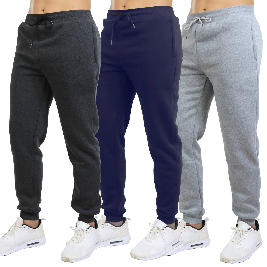 3-Pack Men's Slim Fit Fleece Jogger Sweatpants