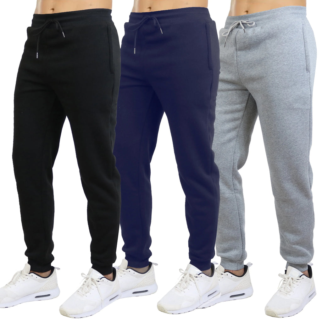 3-Pack Men's Slim Fit Fleece Jogger Sweatpants