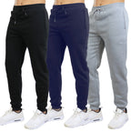 3-Pack Men's Slim Fit Fleece Jogger Sweatpants