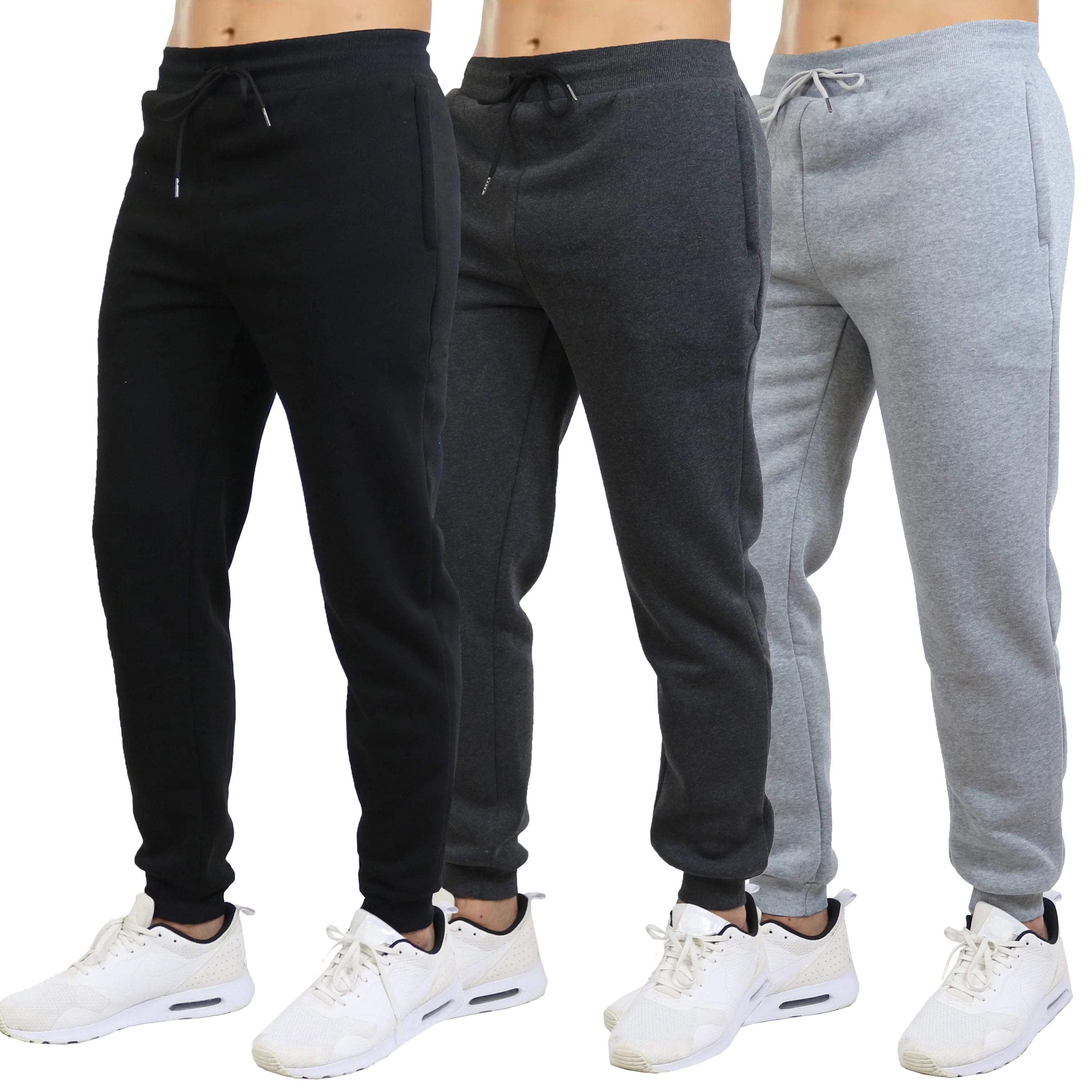 3-Pack Men's Slim Fit Fleece Jogger Sweatpants