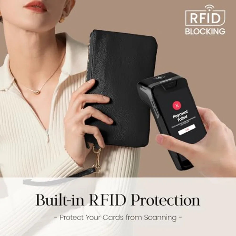 Genuine Leather Wristlet Clutch