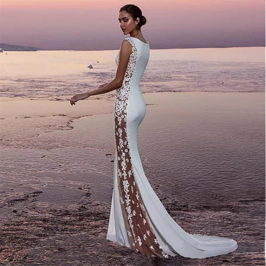 Lace Splicing Extra-long Dress