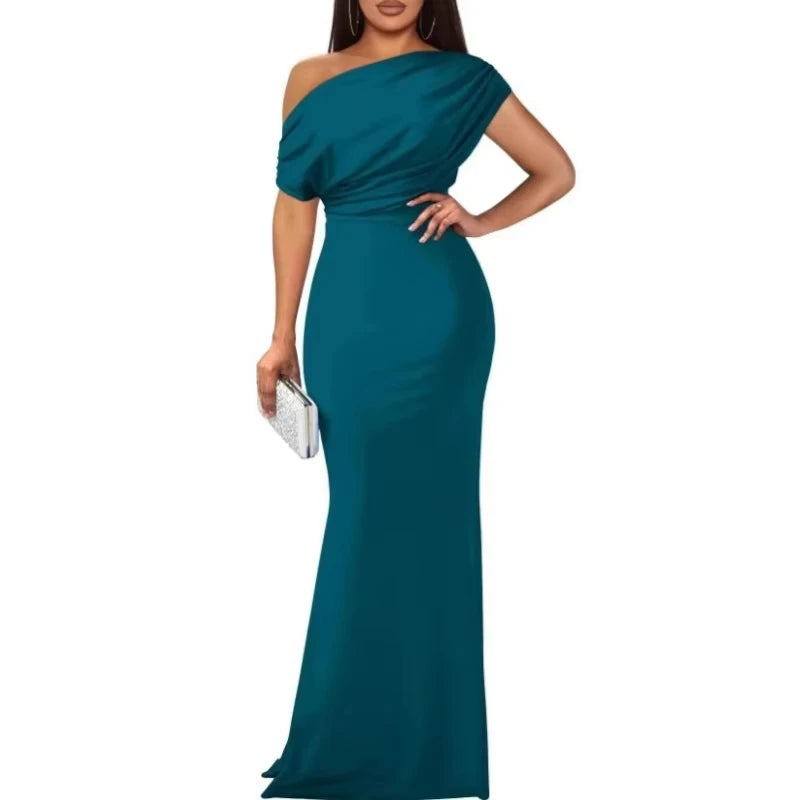 Off Shoulder Slim Fit Maxi Dress