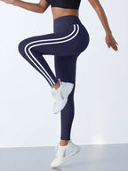 Casual Sports Side Stripe Pants High Waist