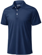 Men's 3 Buttons Polo Shirts Short Sleeve Quick Dry Golf Shirt Performance Polo with Collar Casual Work Athletic T-Shirt