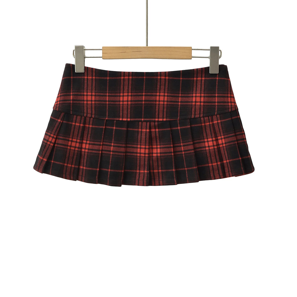 Plaid Pleated Skirt