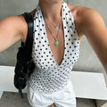 Polka Dot Halter Tank Top