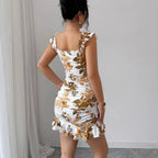 Retro Waist Slim Short Dress