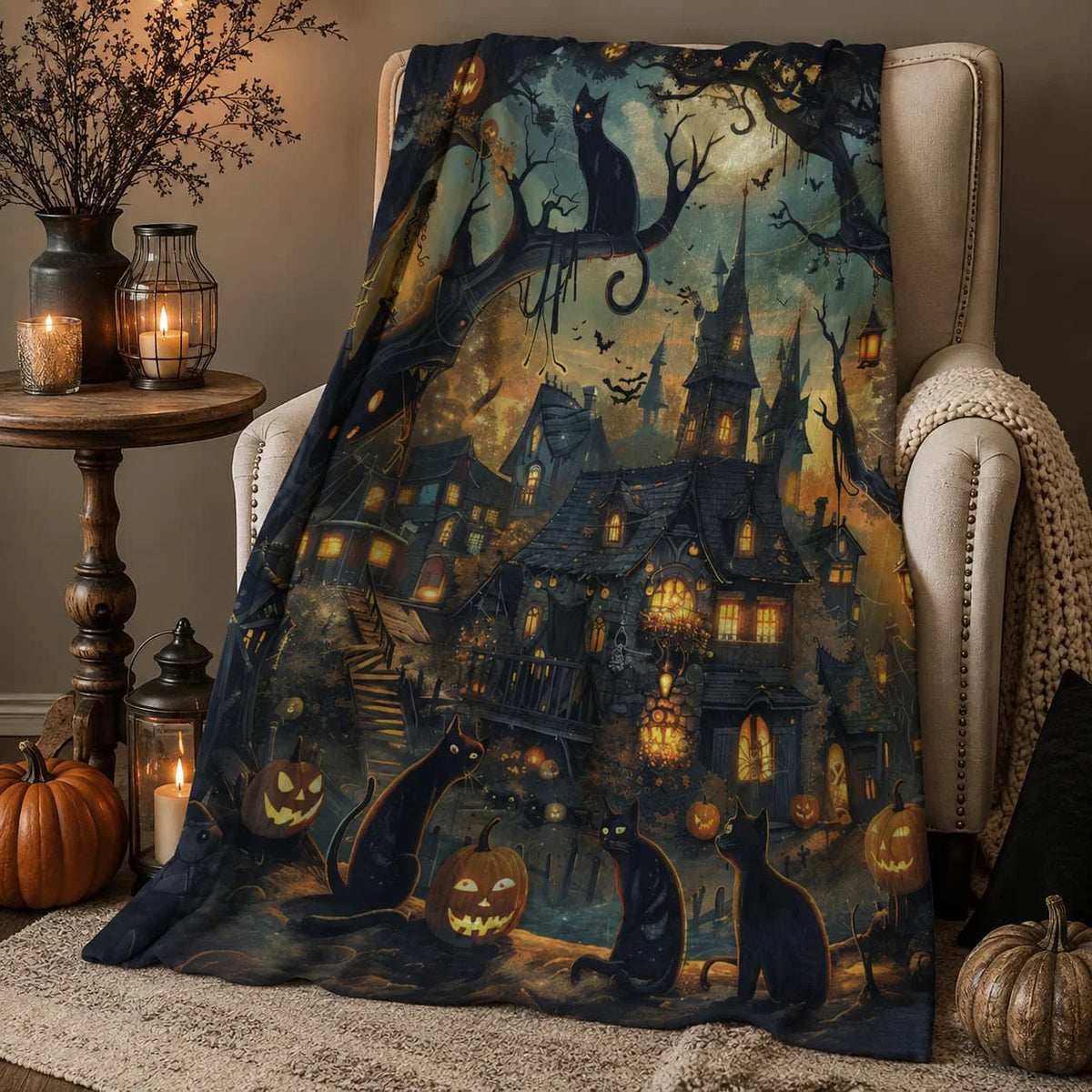 Halloween Decor Blanket: Cozy Fall Throw
