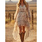 Boho Floral High Low Dress