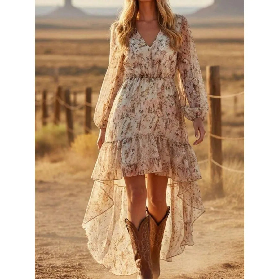Boho Floral High Low Dress