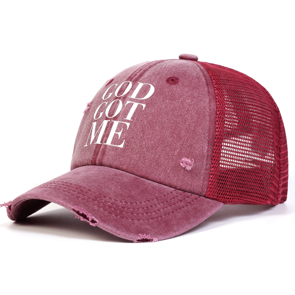Printed Wash Mesh Hat Leisure Adjustable Baseball Cap