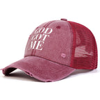Printed Wash Mesh Hat Leisure Adjustable Baseball Cap