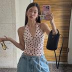 Polka Dot Halter Tank Top