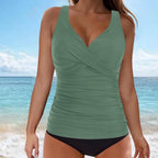 V-neck Adjustable Shoulder Strap Tankini