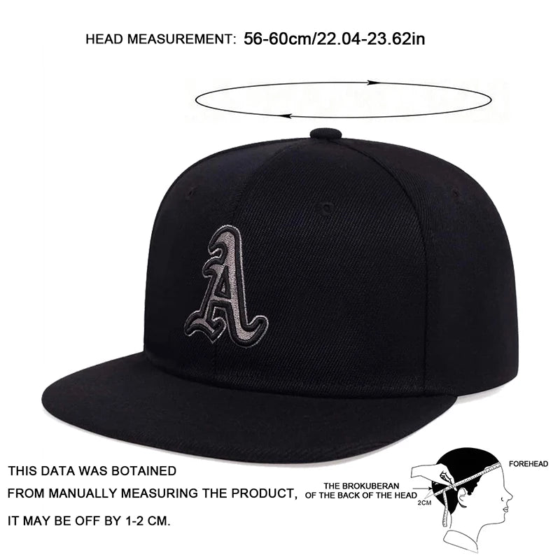 Unisex Gothic Letter A Embroidery Hats