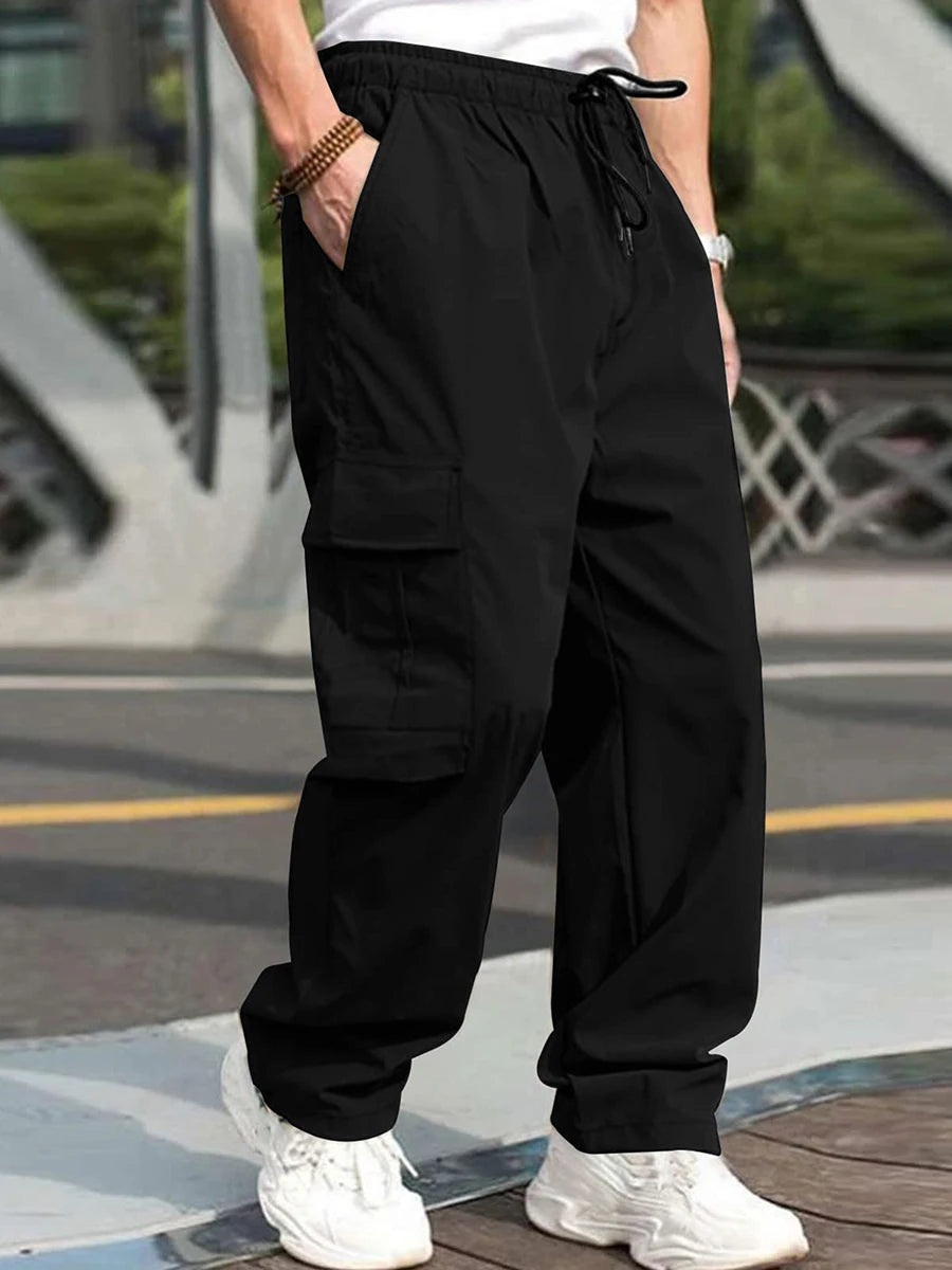 Loose Cargo Pants Drawstring Waist