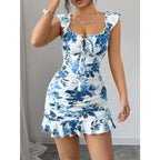Retro Waist Slim Short Dress