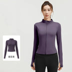 Zipper Long Sleeve Sports Jacket Women Fitness Yoga Shirt Gym Top Activewear Running Coats Push Up Workout Clothes Woman Jacket