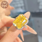 8ct Crushed Princess Cut 925 Silver Rings