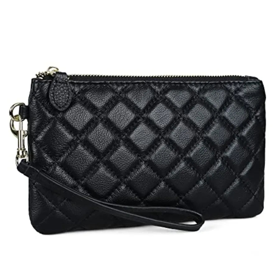 Genuine Leather Wristlet Clutch