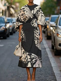 Butterfly Print Batwing Kimono-Style Loose Silhouette