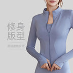 Zipper Long Sleeve Sports Jacket Women Fitness Yoga Shirt Gym Top Activewear Running Coats Push Up Workout Clothes Woman Jacket