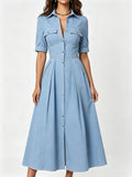 Lapel Shirt Dress
