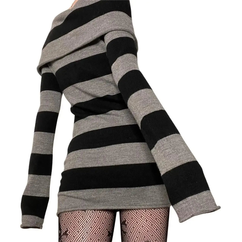 Women Striped Mini Bodycon Dress Stripe