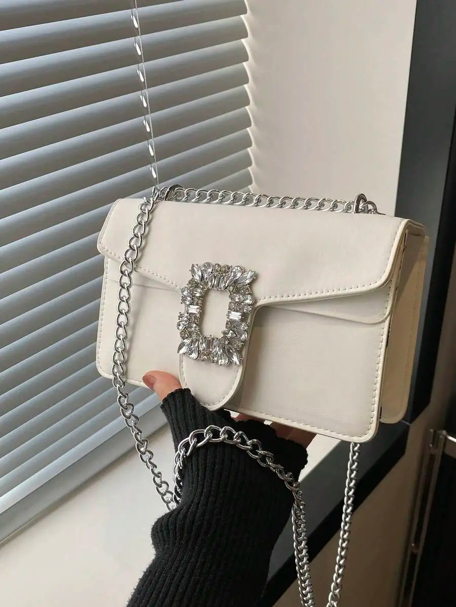 Rhinestone Decor Crossbody Bag