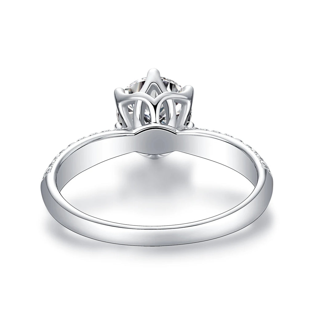 Moissanite Ring 925 Sterling Silver 18K Gold Plated
