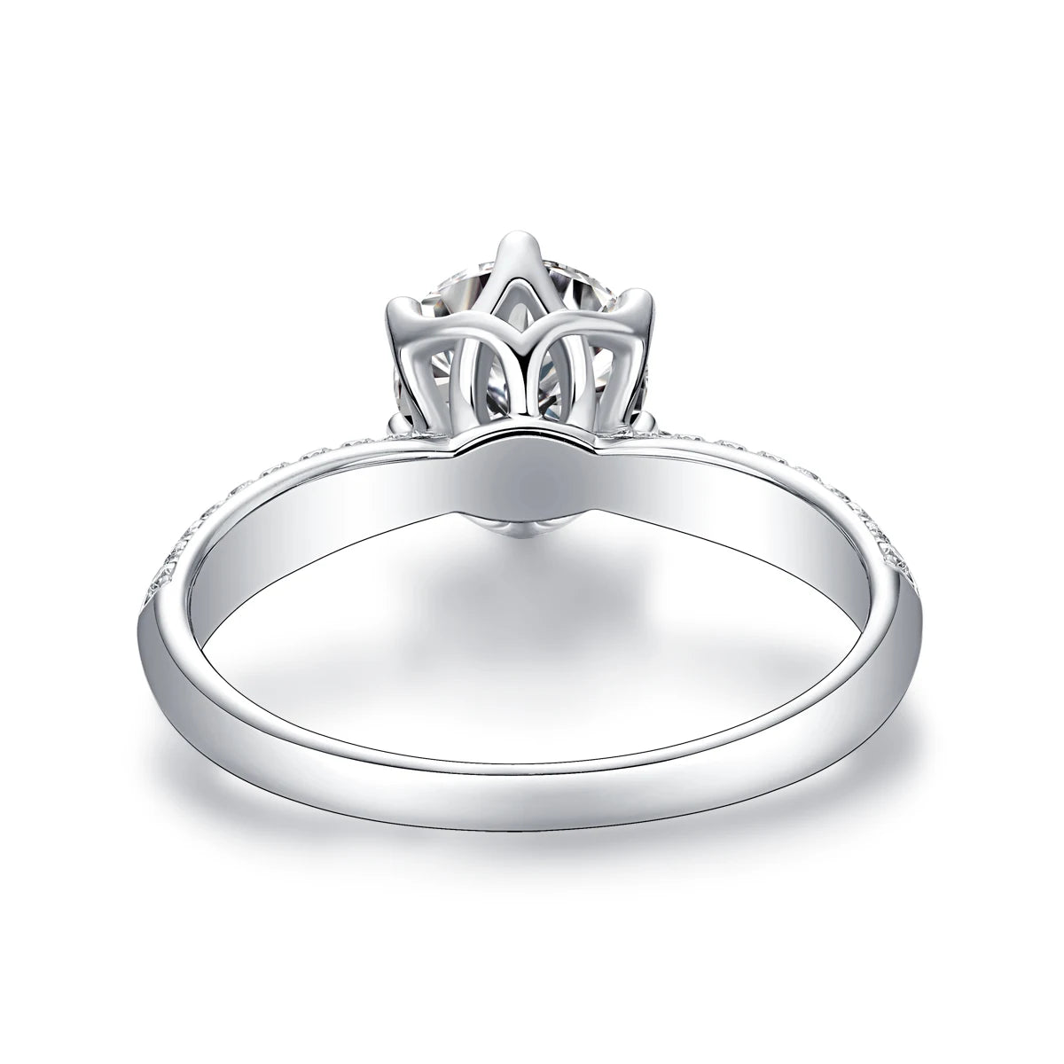 Moissanite Ring 925 Sterling Silver 18K Gold Plated