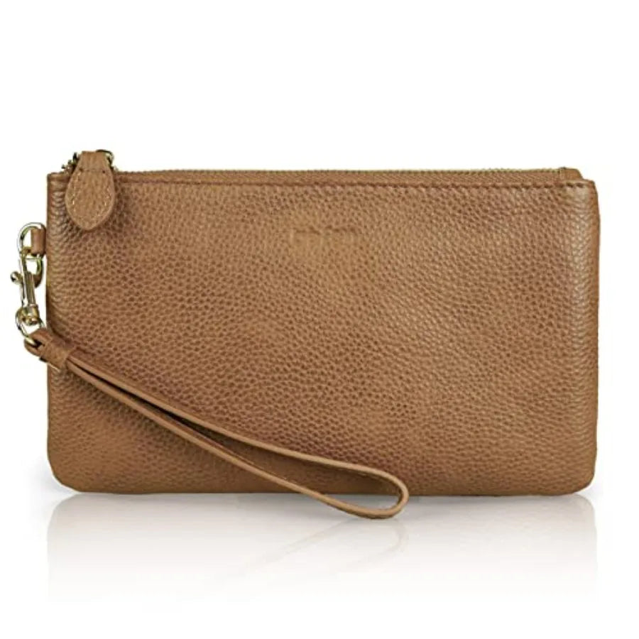 Genuine Leather Wristlet Clutch