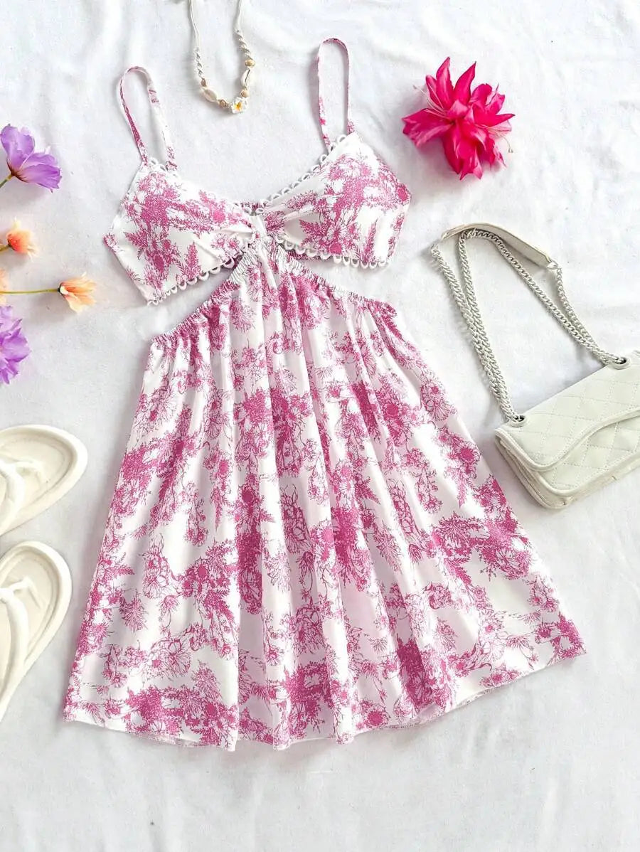 Black Cut-Out Spaghetti Strap Dress