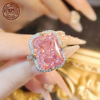 8ct Crushed Princess Cut 925 Silver Rings