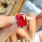 8ct Crushed Princess Cut 925 Silver Rings