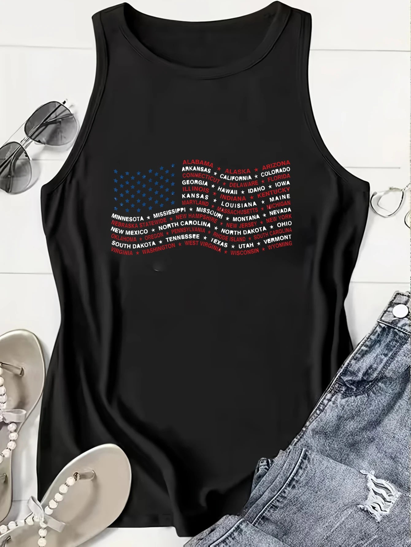 Women's Plus Size Independence Day United States Flag