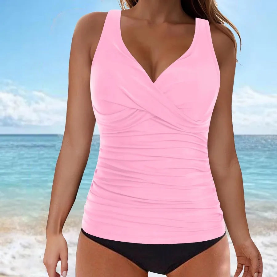 V-neck Adjustable Shoulder Strap Tankini