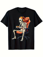 Retro Skeleton Video Game Graphic Tee