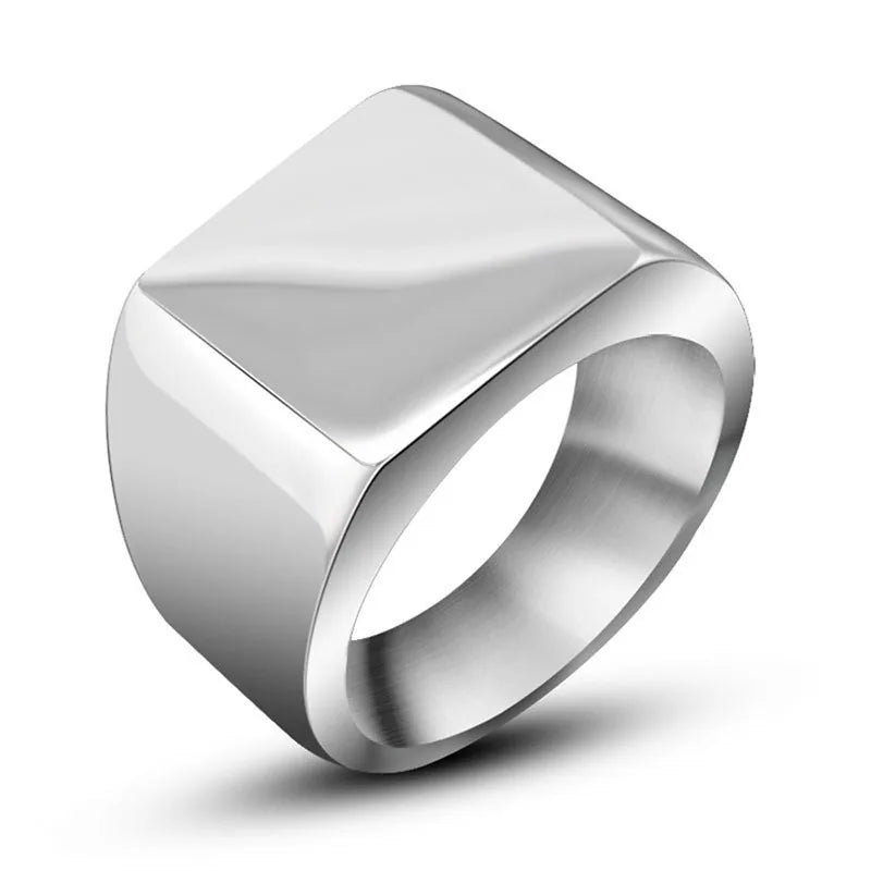 Titanium Steel Smooth Simple Flat Ring