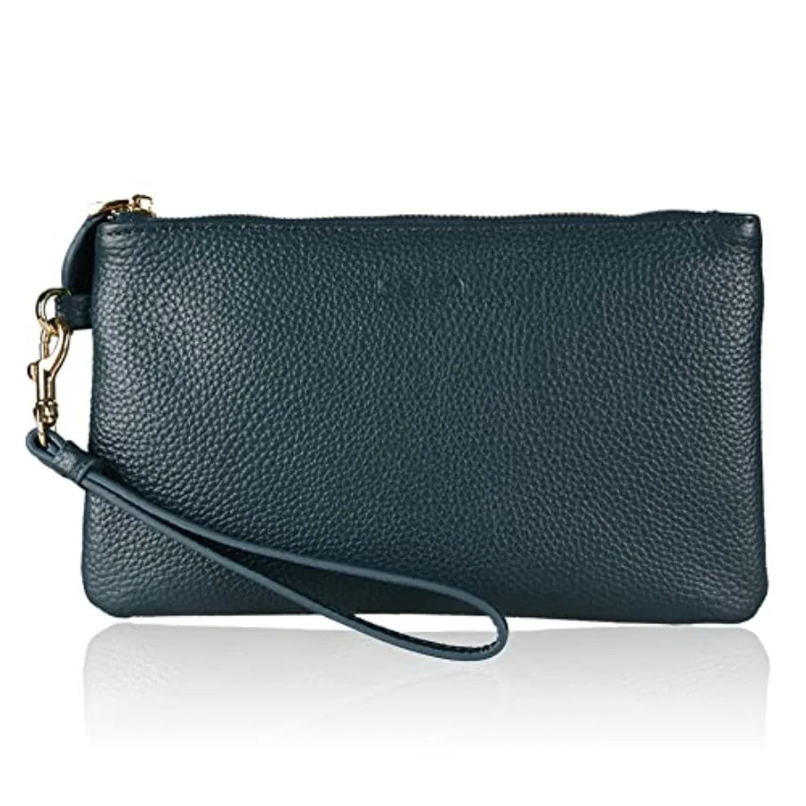 Genuine Leather Wristlet Clutch