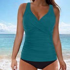V-neck Adjustable Shoulder Strap Tankini