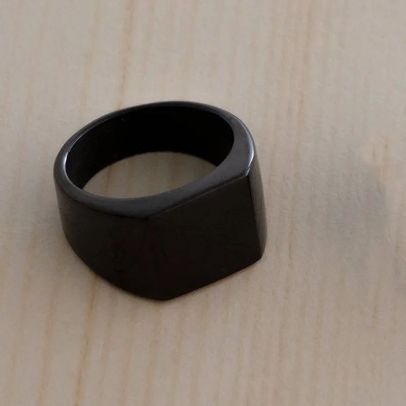 Titanium Steel Smooth Simple Flat Ring