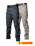 2PCS Wear Resistant Work Pant Multi-pocket Straight Cargo Trousers