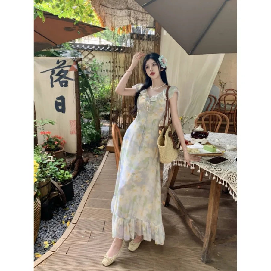 Sweet Crushed Flower Dress