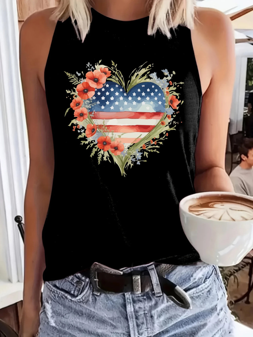 Independence Day plus size women's tank top