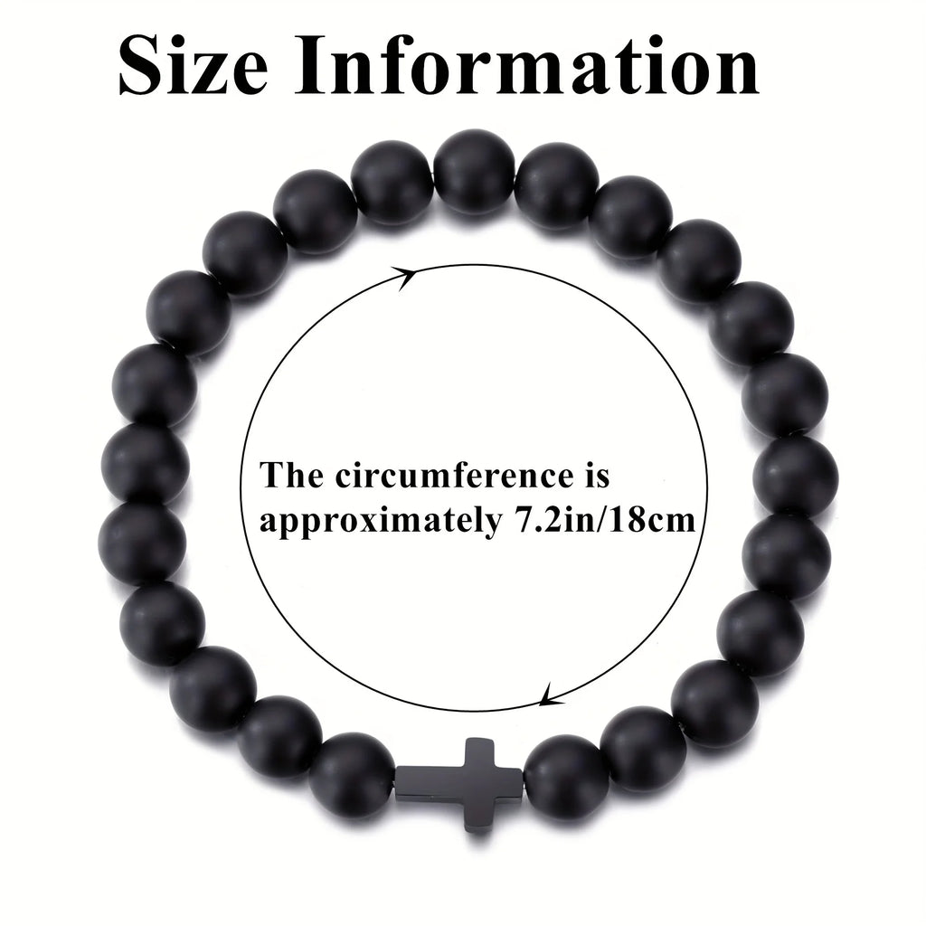 Men's Natural Stone Prayer Bracelet