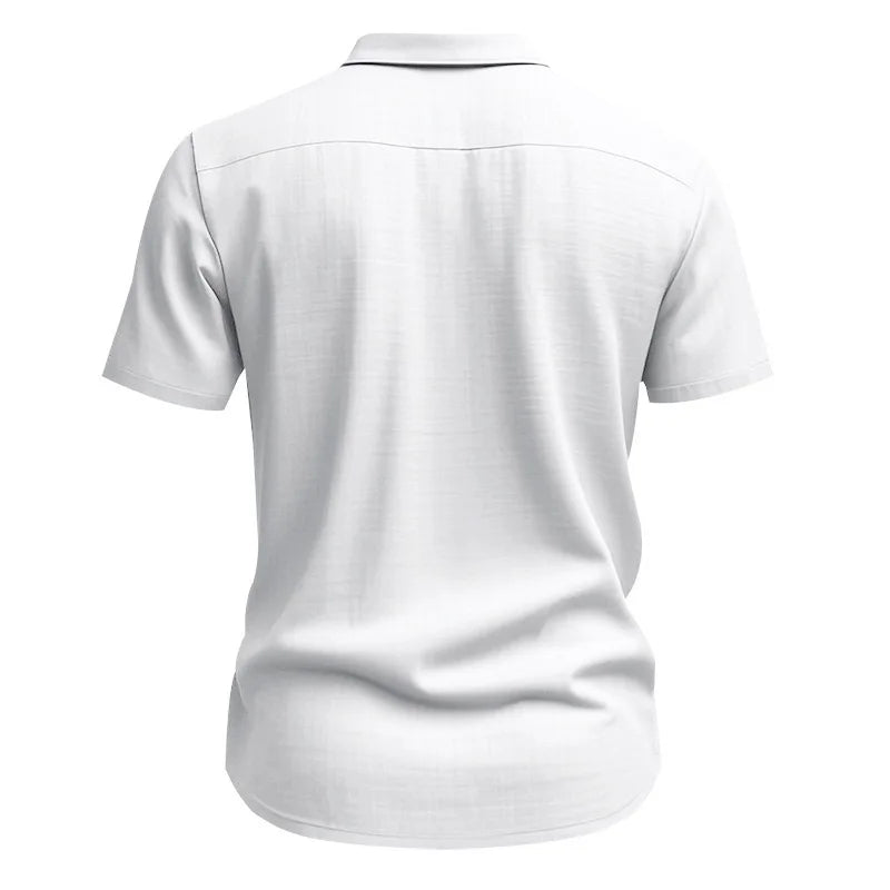 Slim Fit Linen Short Sleeve Shirt