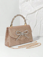 Rhinestone Clutch Purse With Bow