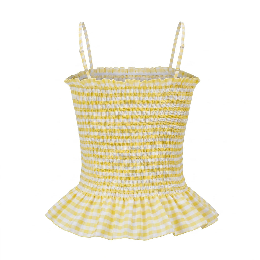 Smocked Spaghetti-Strap Tank Top